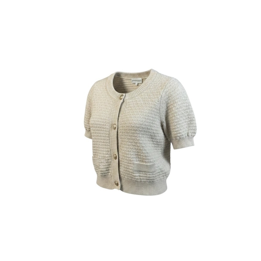 Freshman 1996 - Beige Cropped Cardigan Sweater, Large